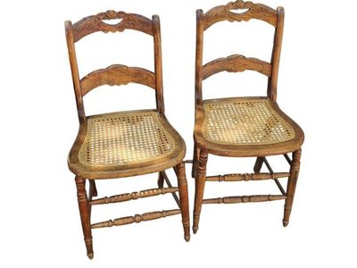 Vintage French Country Floral Side Chairs | Pair