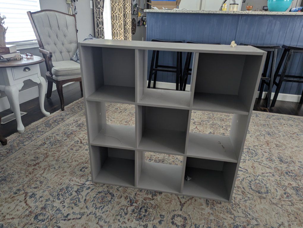 Gray 9-Cube Storage Organizer Shelf Unit
