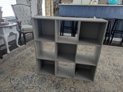 Gray 9-Cube Storage Organizer Shelf Unit