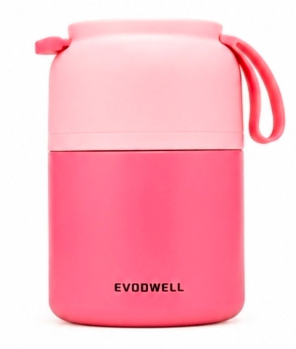 EVODWELL Pink Insulated Food Jar 2-Tone Food Thermos Lunch Container, 10oz