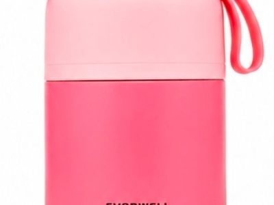 EVODWELL Pink Insulated Food Jar 2-Tone Food Thermos Lunch Container, 10oz
