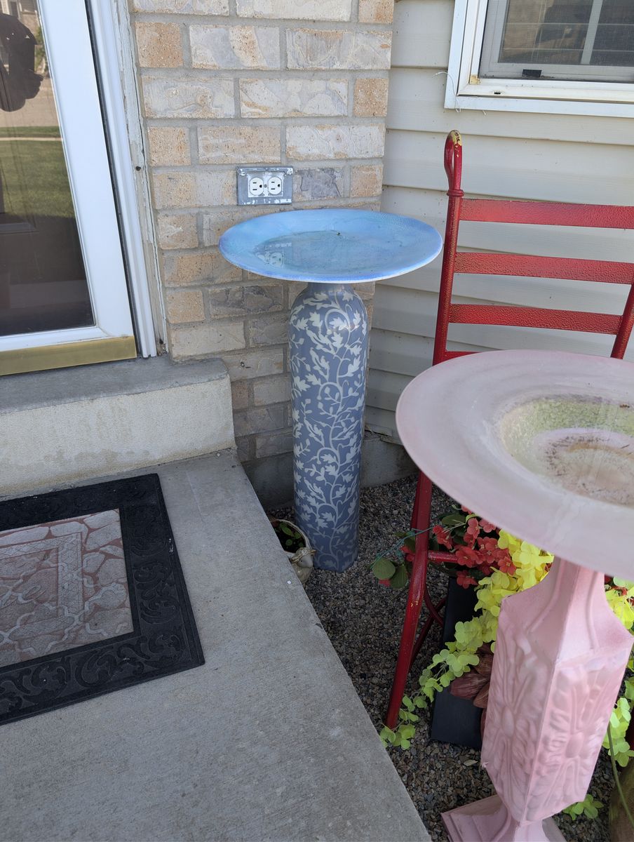 MOTHERS DAY SPECIAL !n Hand made Bird baths $25 ea