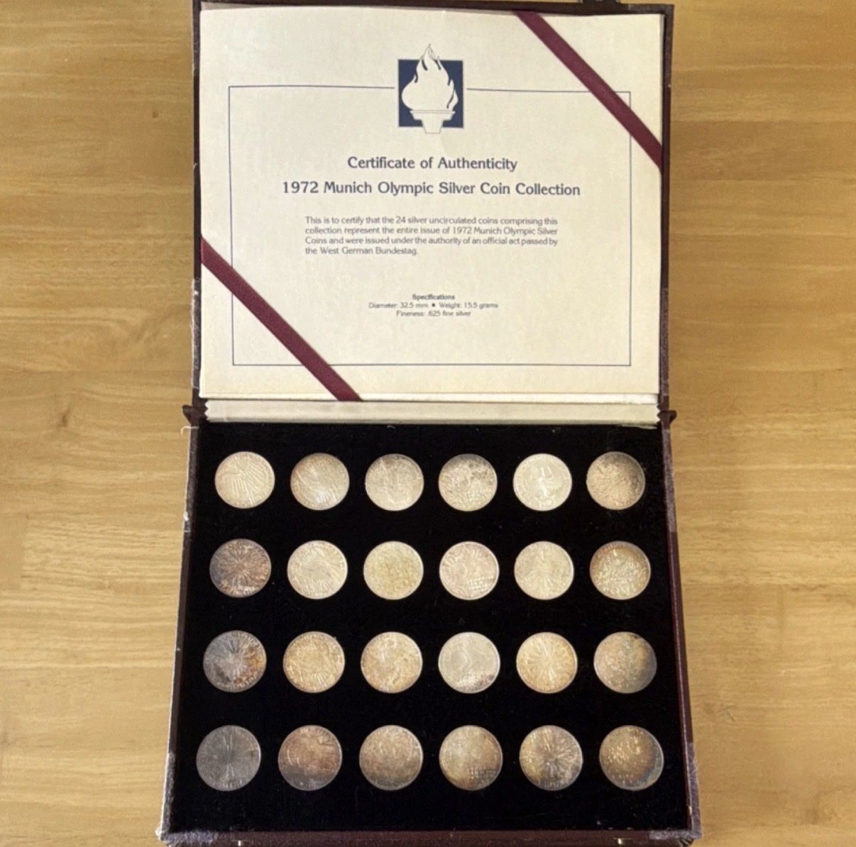 1972 Munich Olympic Silver Coin Collection 24 Coins West Germany