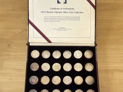 1972 Munich Olympic Silver Coin Collection 24 Coins West Germany