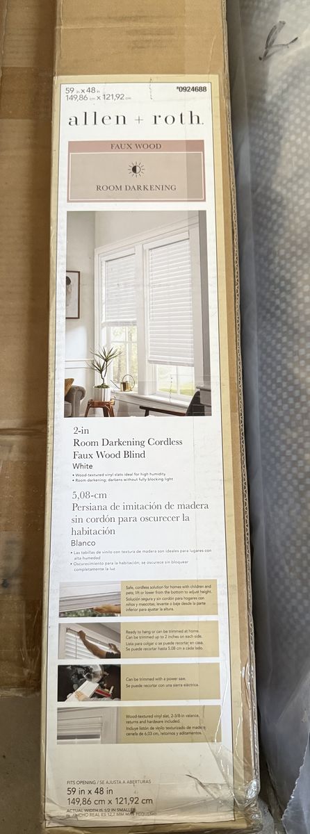 **New** Cordless Faux Wood Blind 2 In.