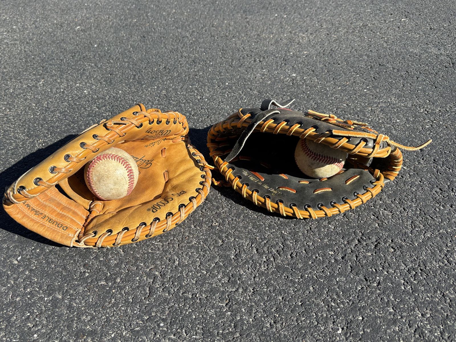 Vintage leather baseball mitts. Awesome decorations for any room. Antique sports memorabilia