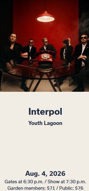 INTERPOL Concert Ticket Red Butte $60