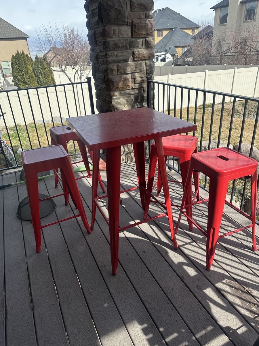 Table and barstools