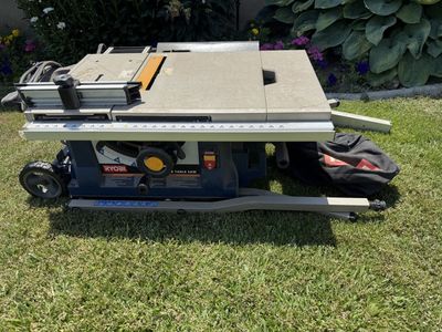 Ryobi Portable Table Saw with Stand and Wheels - Great for DIY and Workshops