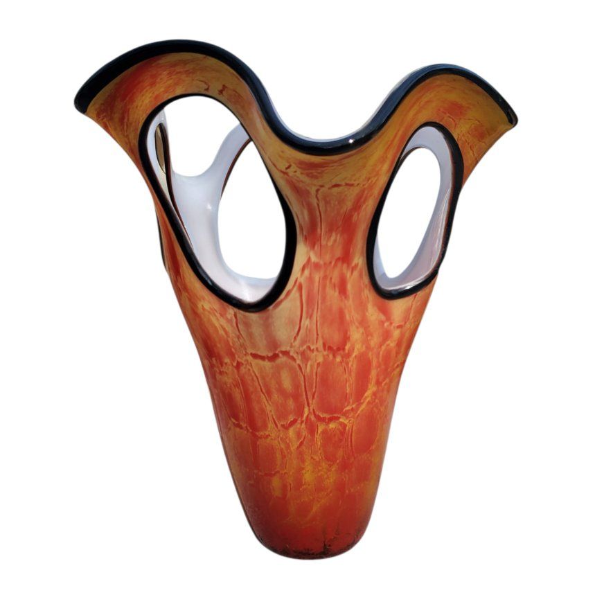 Abstract Italian Murano Style Art Glass Vase