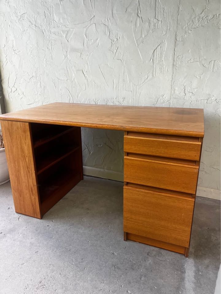 Mid century teak veneer executive desk