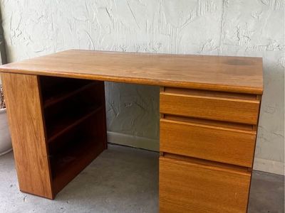 Mid century teak veneer executive desk