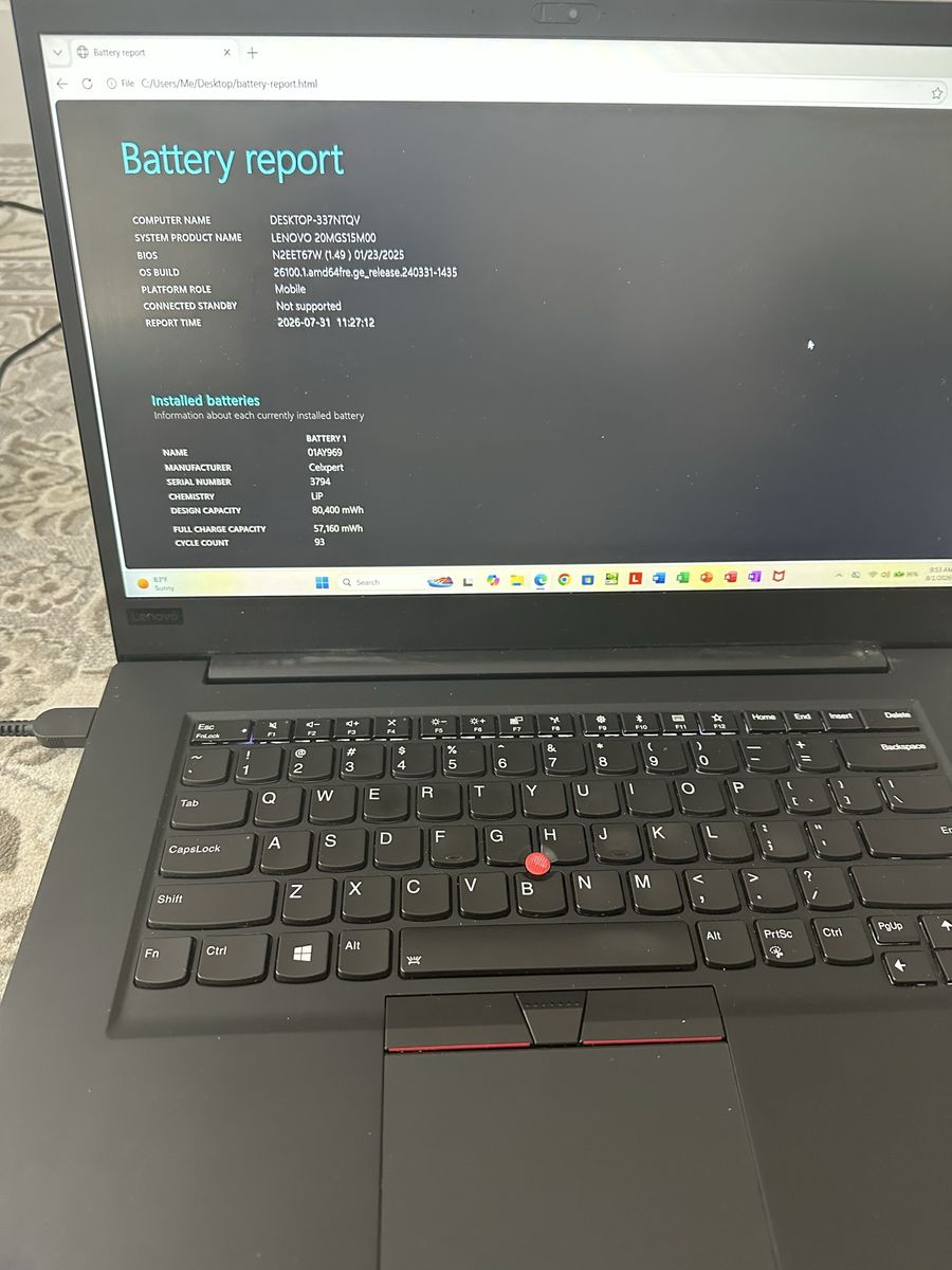 Lenovo Thinkpad X1 i7 Core 32 GB RAM 1 TB SSD NVIDIA Max Q Laptop