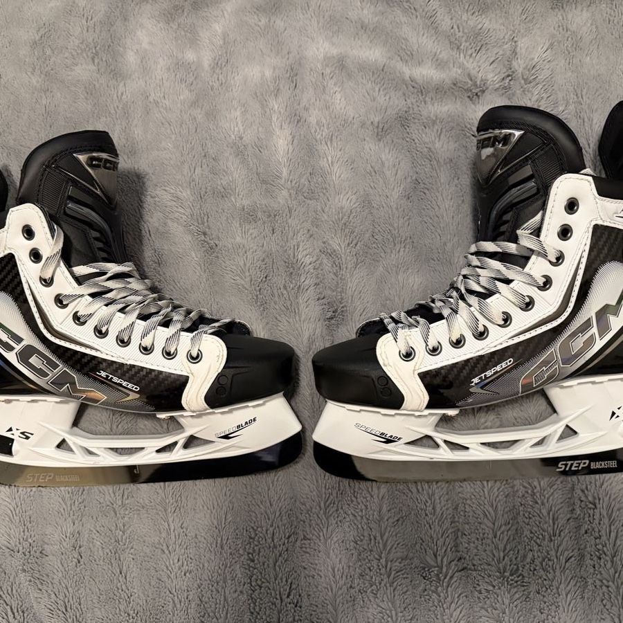 CCM Jetspeed FT8 Pro White LE Skates 7.5 Tapered