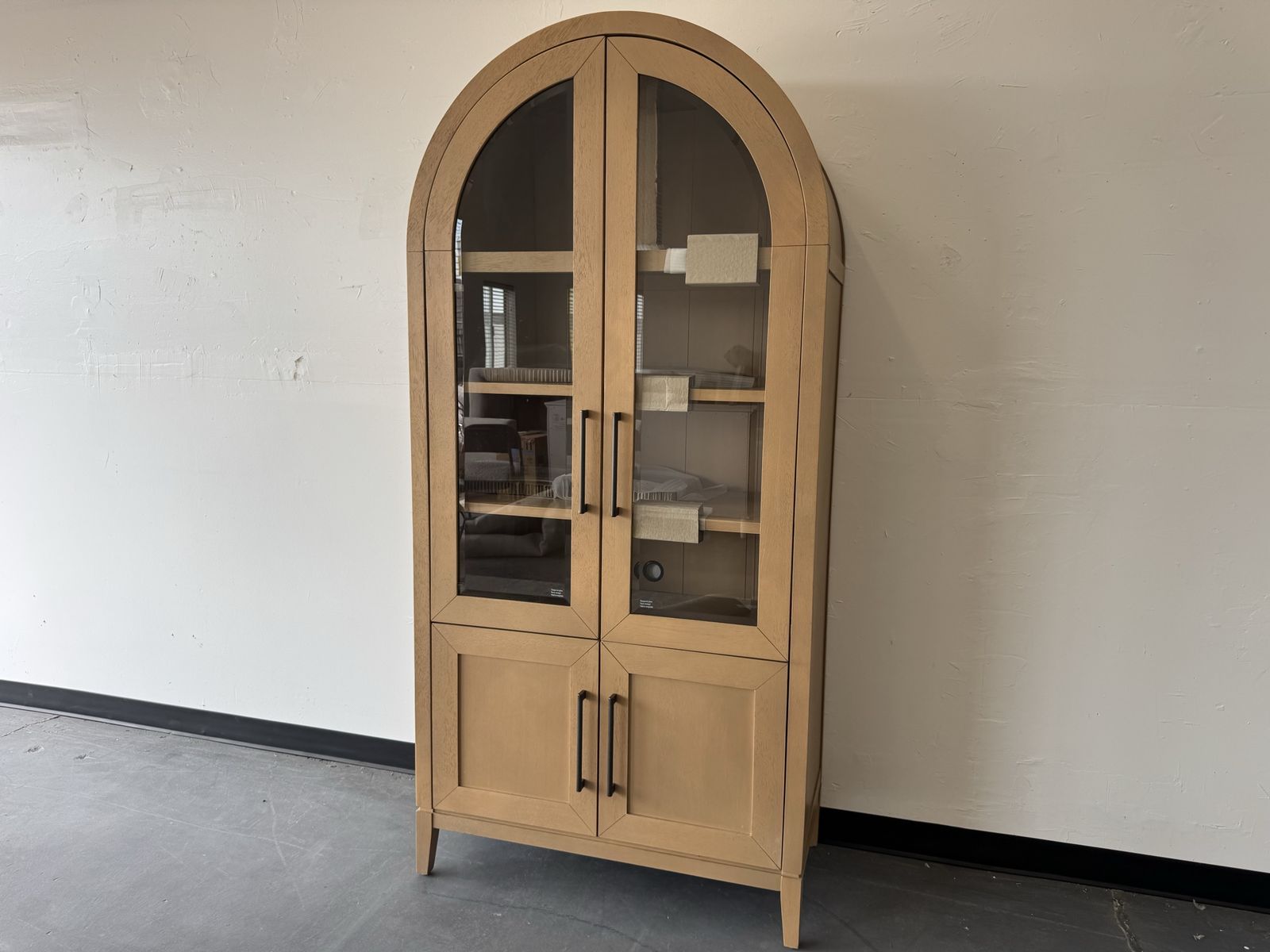 NEW COSTCO 80 INCH GLASS ARCHED CABINET