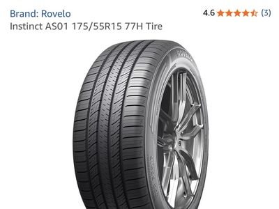 Pair of New Rovelo Instinct AS01 175/55R15 77H All-Season Car Tires