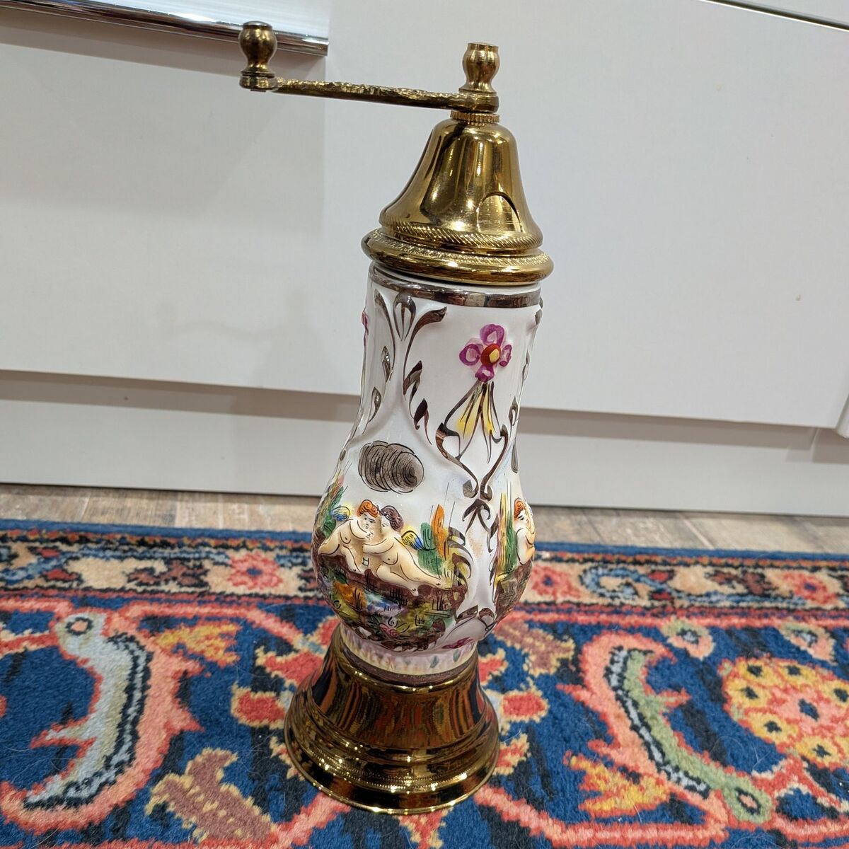 Vintage Capodimonte reuge pepper grinder/ music b