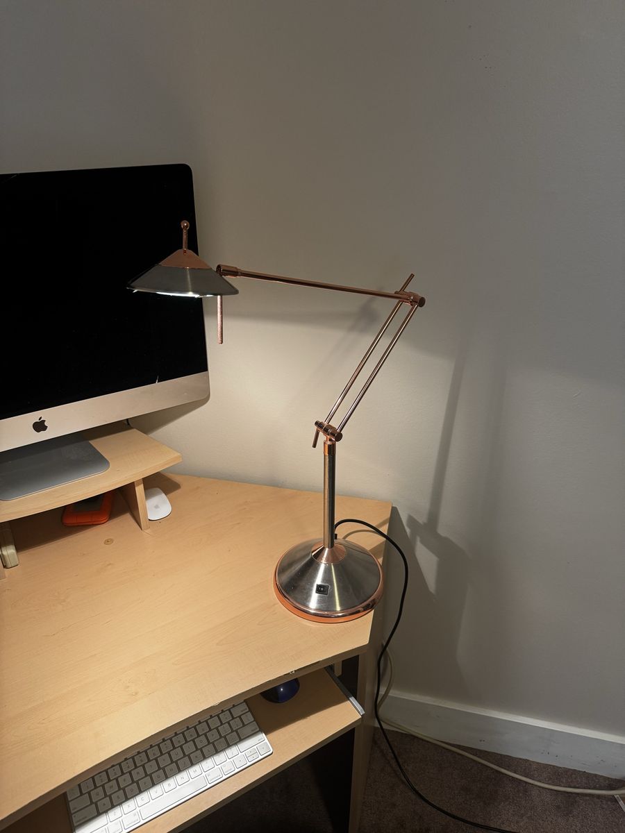 Adjustable Rose Gold & Silver Desk Lamp
