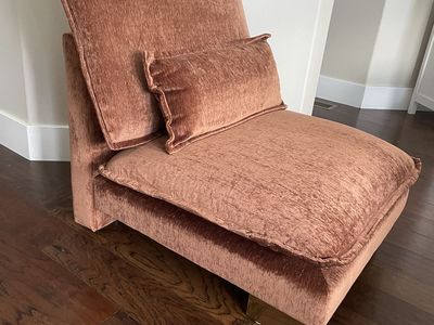 New. Armless Lounge Chair, Single Sofa With Cushions,