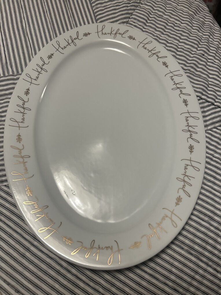 Thankful oval platter