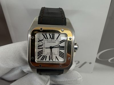 Cartier Santos 100 Medium Two-Tone 18K Gold/Steel Automatic Box Ref. 2878