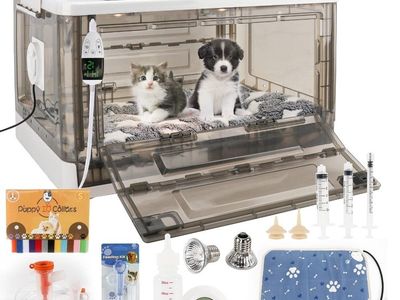 Puppy Incubator with Heating Mat and Accessories (85L)