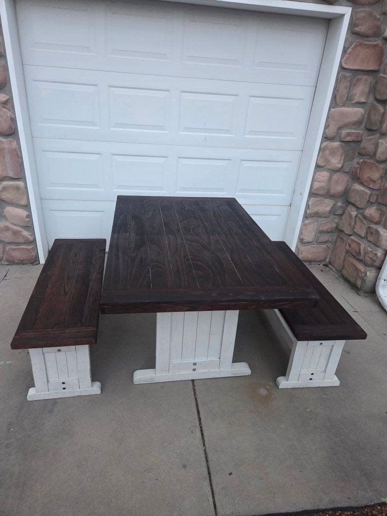 Farmhouse Style Table and Benches
