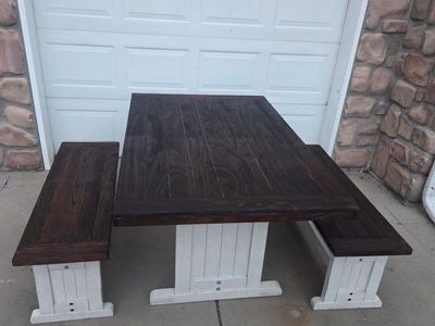Farmhouse Style Table and Benches