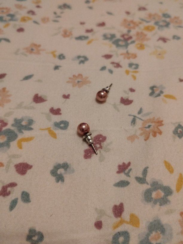 Pair of Pink Faux Pearl Stud Earrings