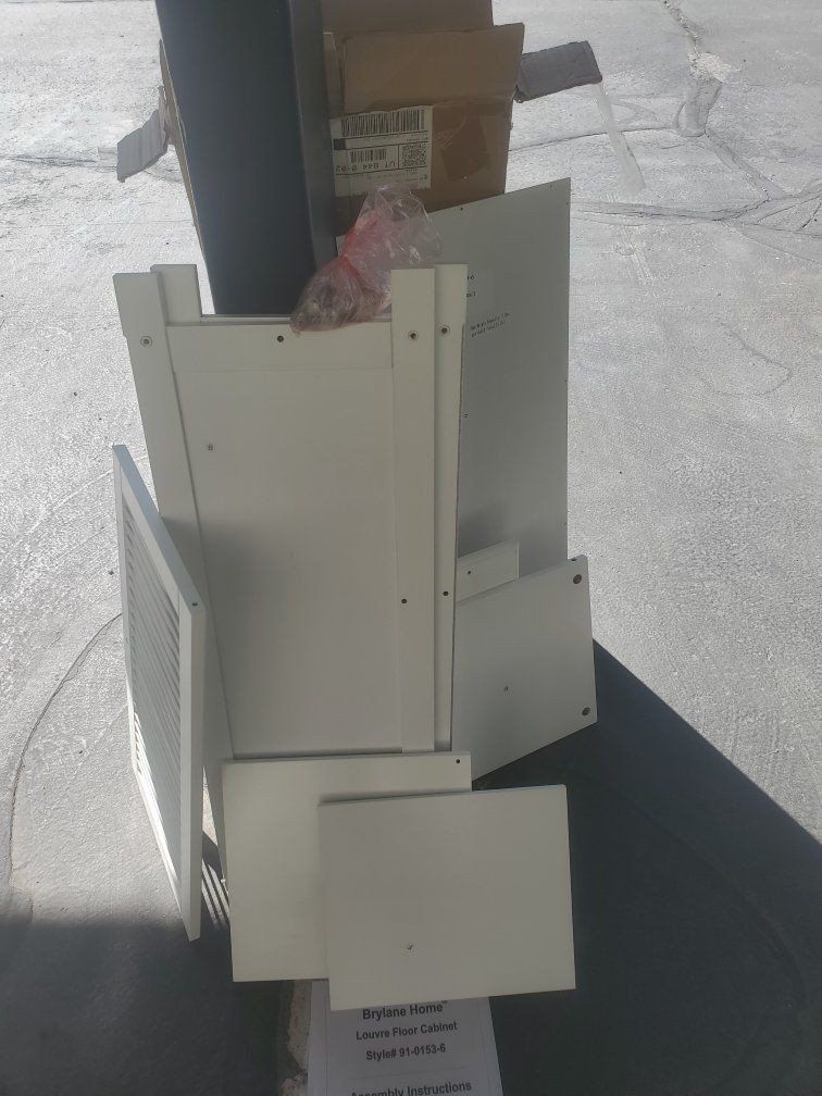 New! Floor Cabinet, White, Bathroom Storage w/ Cubby