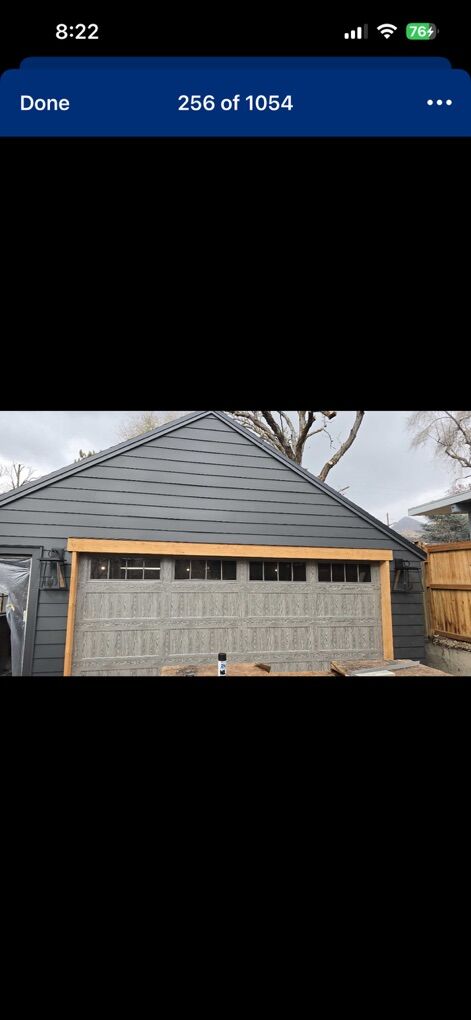 16x7 Drift Wood Gray Garage Door