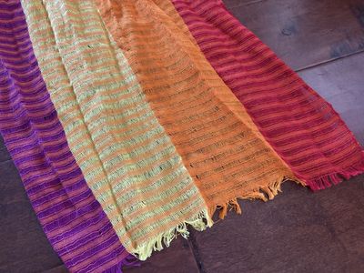 Lightweight Scarf or Runner Colorful Stripes