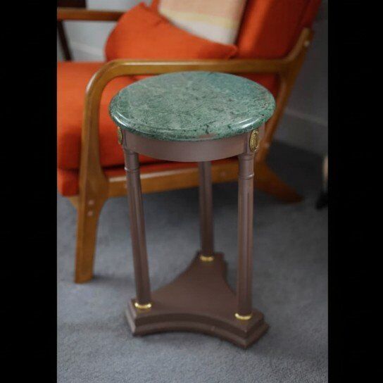 Green Marble Top Accent Table / Side Table