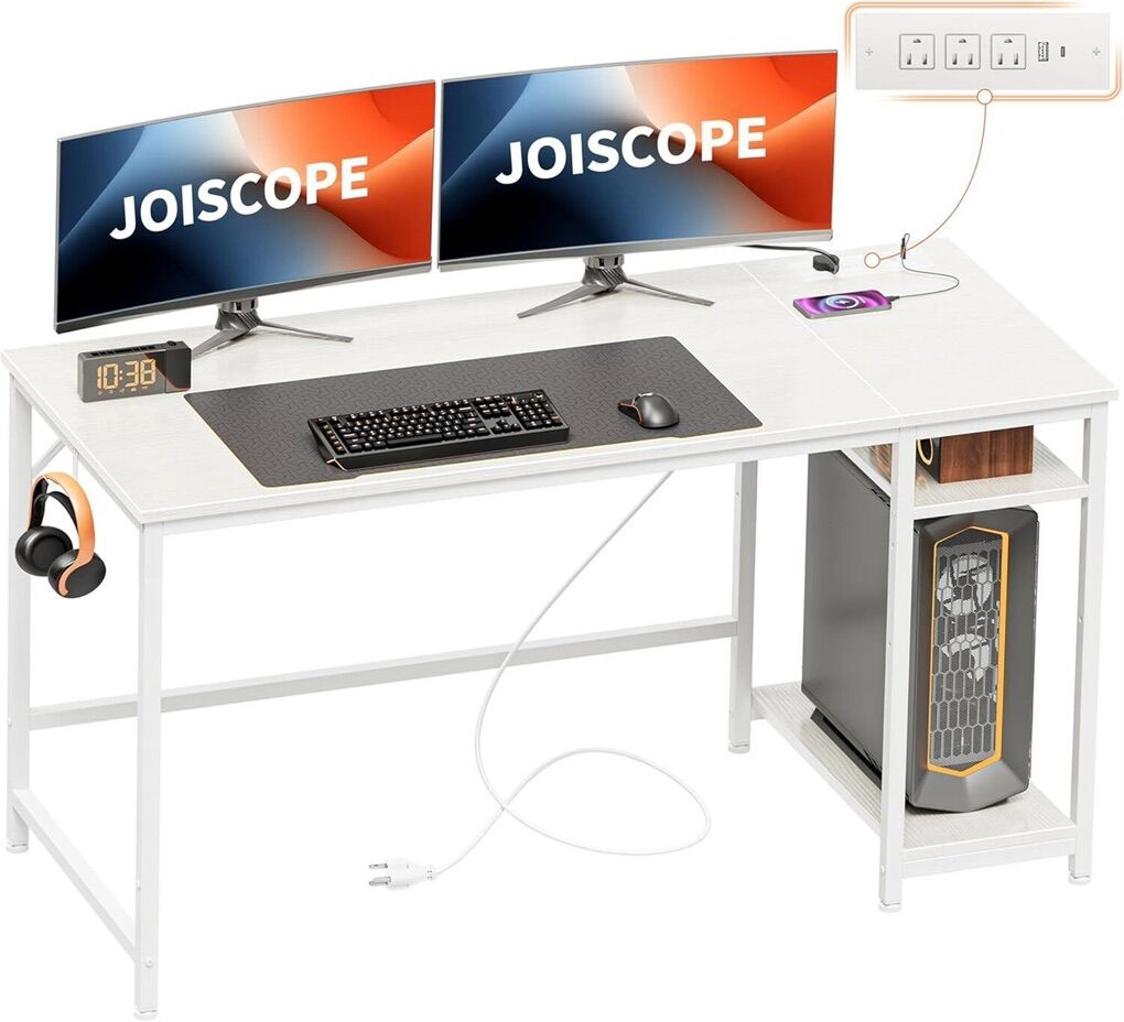 NEW IN BOX - 55 ADJUSTABLE DESK WITH POWER & USB