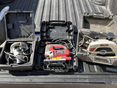 SKIL Jigsaw & Craftsman Circular Saw and Router - 3 Used Power Tools w/ Cases