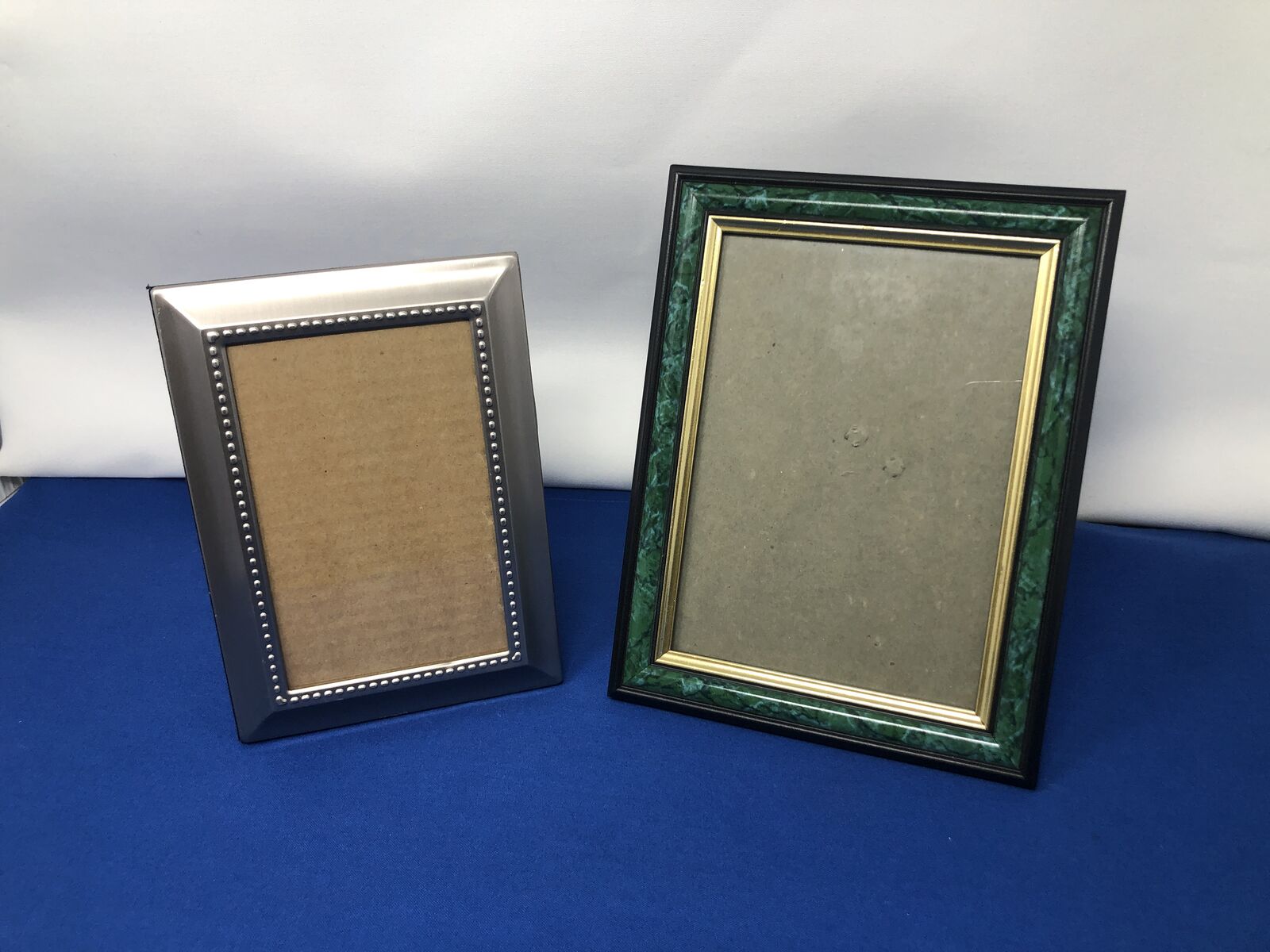 Silver 5x7 Picture Frame & Black/Green/Gold 6x8 Picture Frame
