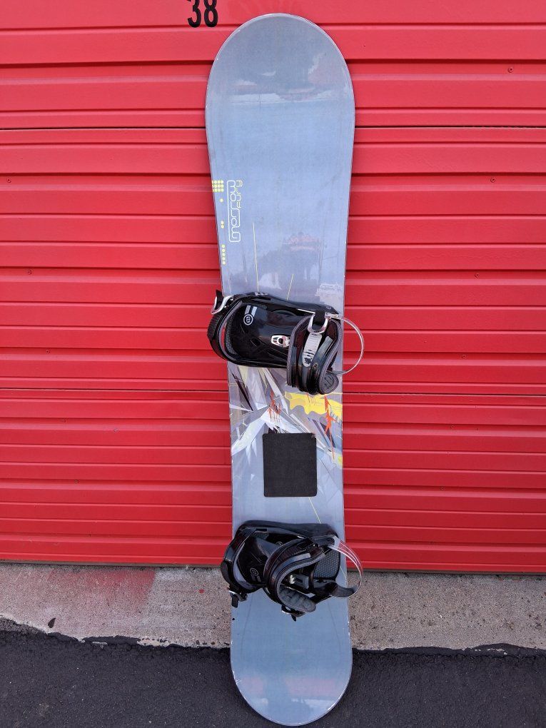 Nice Morrow Fury Snow Board Size 155 With Invation Bindings Good!