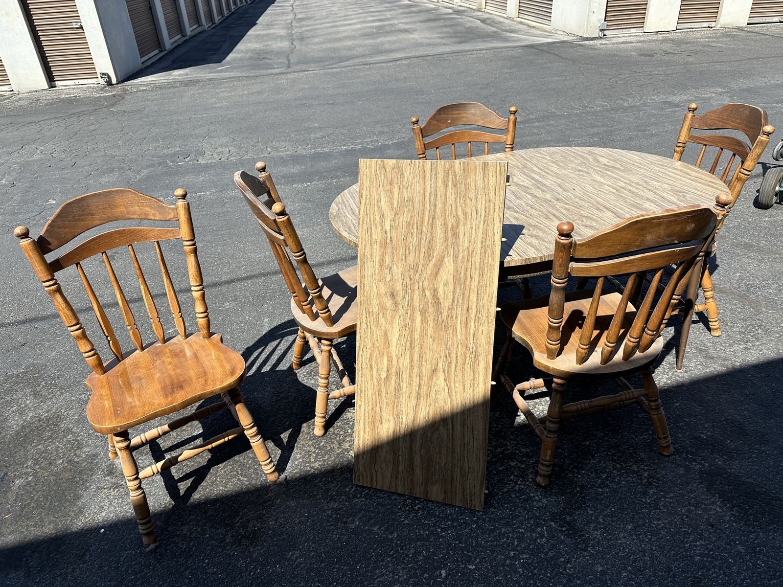 Dining Set With 5 Chairs and Leaf Extension