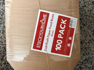 2 lb brown Kraft paper food trays