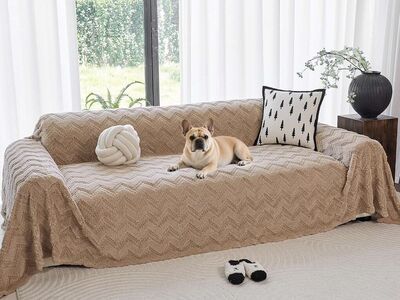 NEW Brown/Tan Plush Couch Blanket Cover Throw