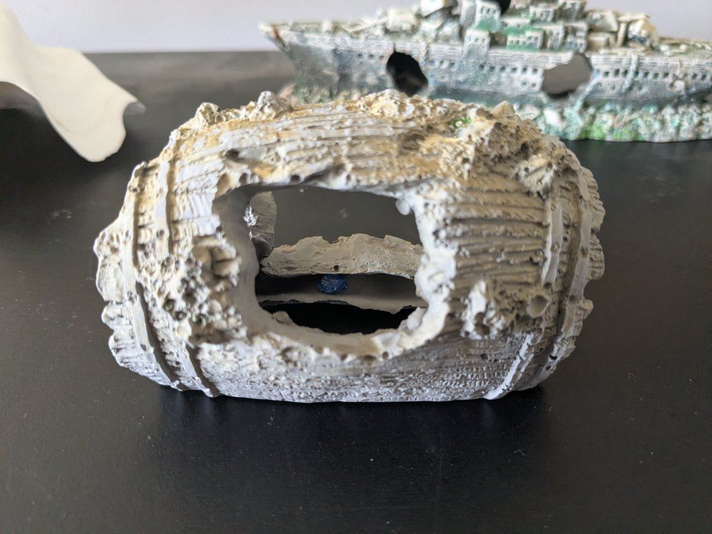 sunken barrel aquarium decor