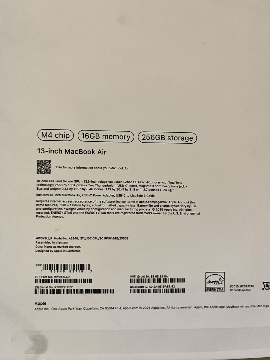 MacBook Air 13 inch 2025