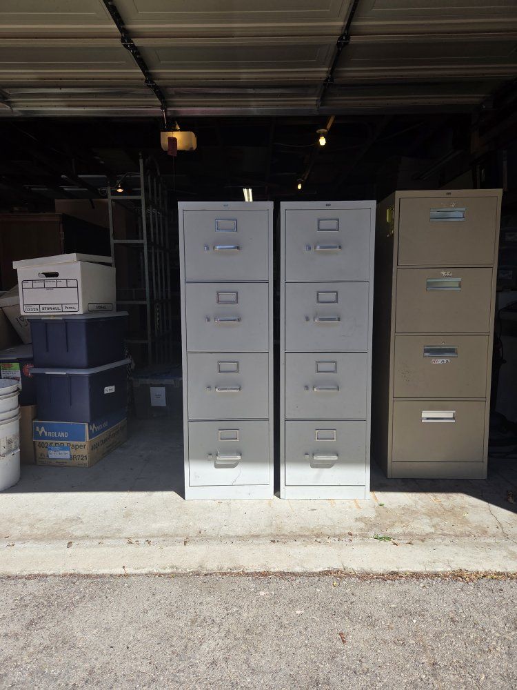 Metal filing cabinets
