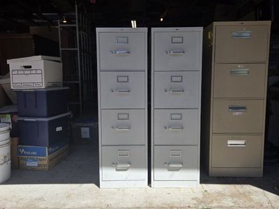 Metal filing cabinets