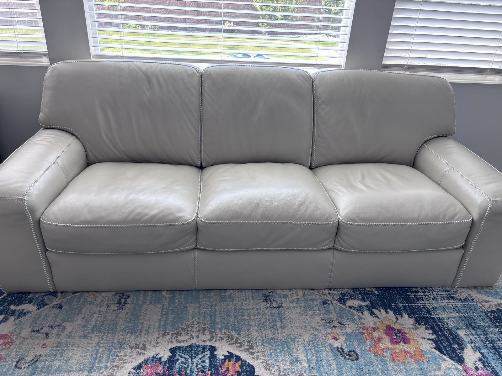 Top grain leather sofa set
