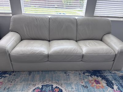 Top grain leather sofa set