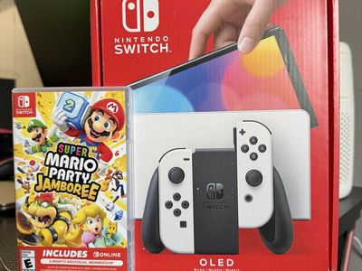 Nintendo Switch OLED with Super Mario Party Jamboree Game