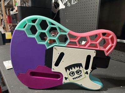 Custom Frankenstein 3D Printed Guitar Body