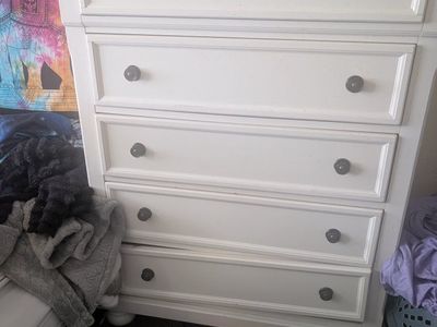 White 5-Drawer Wooden Dresser Chest of Drawers