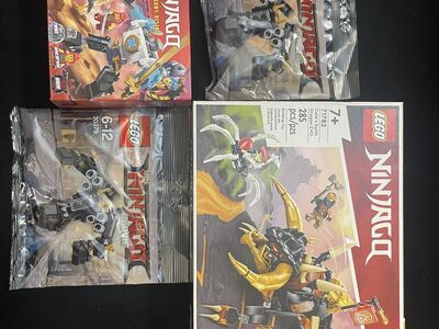 LEGO Ninjago Sets – 71782 Cole’s Earth Dragon EVO + 71827 Zane’s Battle Suit Mech + 2 Polybags 30379 – New Sealed